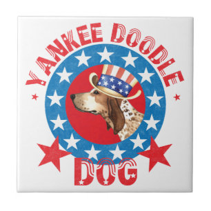 Patriotic American English Coonhound Tile