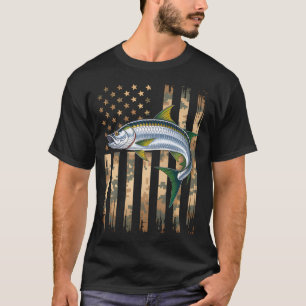 Patriotic American Fishing Flag Design – Red Fis T-Shirt
