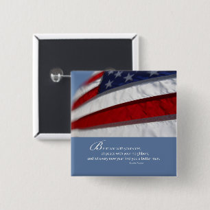 Patriotic, American Flag 15 Cm Square Badge