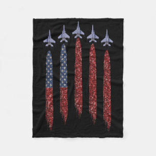 Patriotic American Flag 4th July Independence Day Fleece Blanket