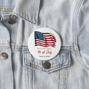 Patriotic American Flag 4th of July Family Reunion 7.5 Cm Round Badge
