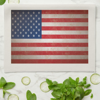 Patriotic American Flag 50 Stars Tea Towel