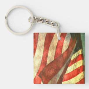 Patriotic American Flag Acrylic Keychains