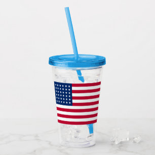 Patriotic American Flag Acrylic Tumbler