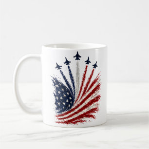 ✈️ Patriotic American Flag Air Show Mug – Military
