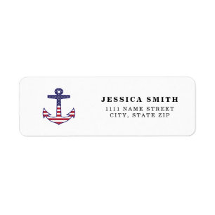 Patriotic American Flag Anchor Nautical