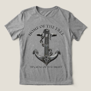 Patriotic American flag anchor pirate nautical  Tri-Blend Shirt