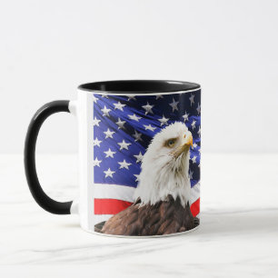 Patriotic American Flag and American Eagle  Mug