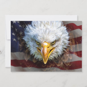 Patriotic American Flag and Eagle Invitation