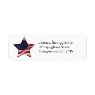 Patriotic American Flag Avery Label