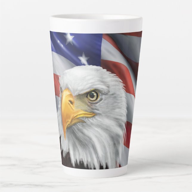 Patriotic American Flag Bald Eagle Coffee Mug (Front)