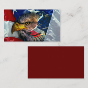 Patriotic American Flag Bald Eagle Wolf Business Card
