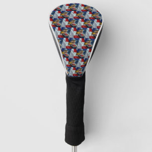 Patriotic American Flag Bald Eagle Wolf Golf Head Cover