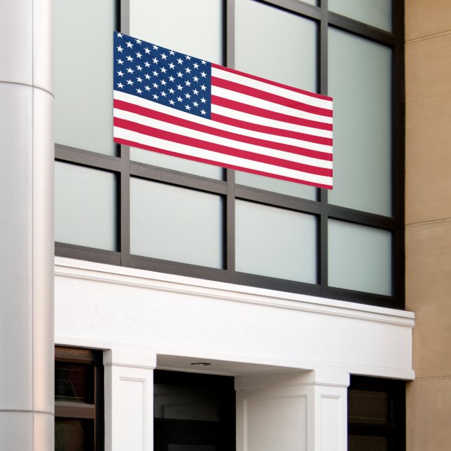 Patriotic American Flag Banner USA (Outside Building)