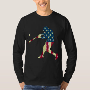 Patriotic American Flag Baseball Baseball T-Shirt