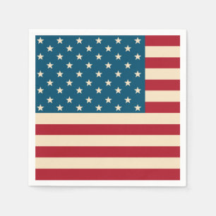 Patriotic American Flag BBQ July 4th Napkins 