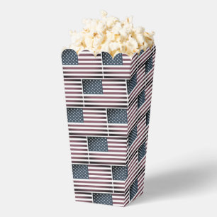 Patriotic American flag Birthday party popcorn Favour Box