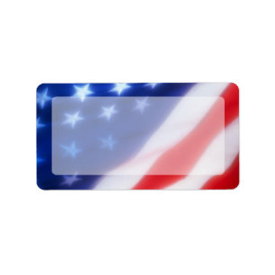 Patriotic American Flag Blank Label