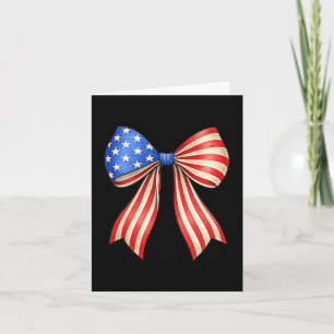 Patriotic American Flag Bow Minimalistic USA Card