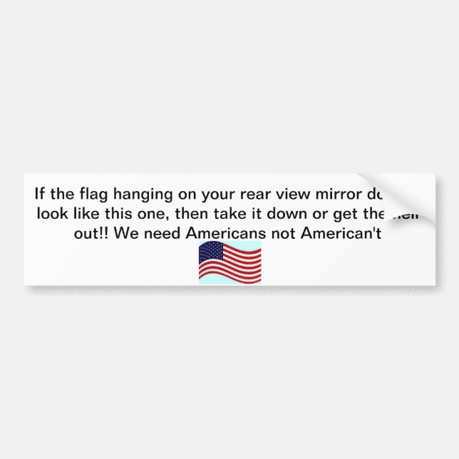 Patriotic American Flag bumper sticker (Front)