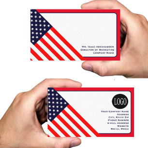Patriotic American Flag Business Card