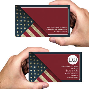 Patriotic American Flag Business Card
