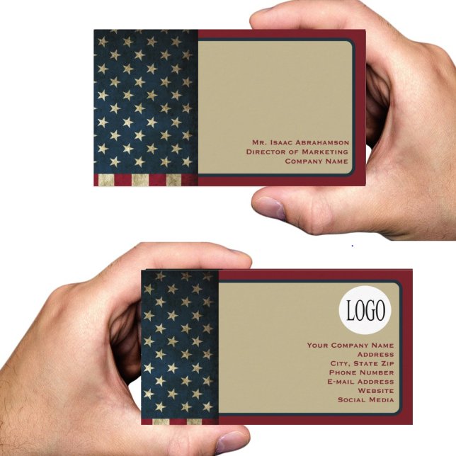 Patriotic American Flag Business Card (Creator Uploaded)