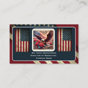 Patriotic American Flag Business Card
