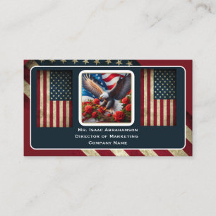 Patriotic American Flag Business Card