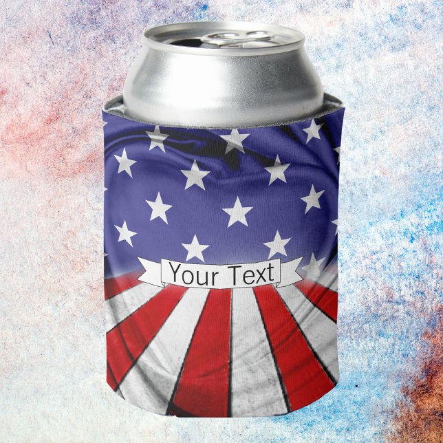 Patriotic American Flag Can Cooler (Creator Uploaded)
