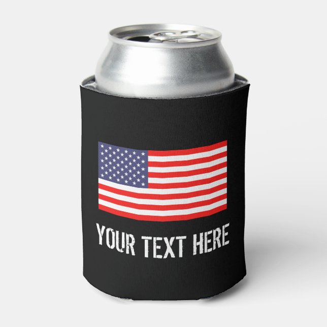 Patriotic American flag can cooler | Personalise (Can Front)