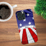 Patriotic American Flag iPhone 13 Pro Case<br><div class="desc">Customize this patriotic,  red,  white,  blue,  American flag iPhone case to have one like no other.  Personalize with your name or any message you want.  Message me for a custom design at no extra cost.</div>