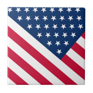 Patriotic American Flag Ceramic Tile