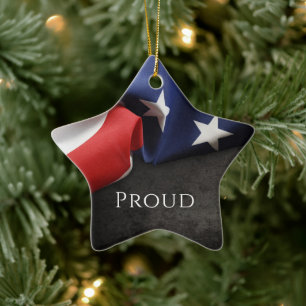 Patriotic American Flag Ceramic Tree Decoration