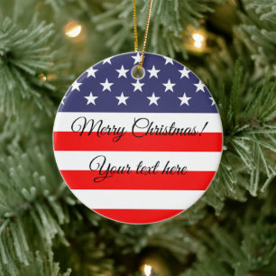Patriotic American flag Christmas tree ornament
