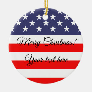 Patriotic American flag Christmas tree ornament