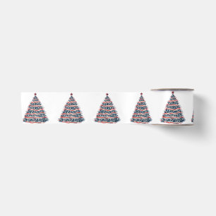 Patriotic American Flag Christmas Tree Satin Ribbon
