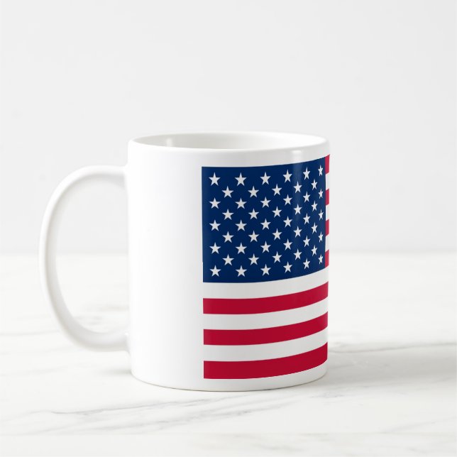 Patriotic American Flag Coffee Mug (Left)