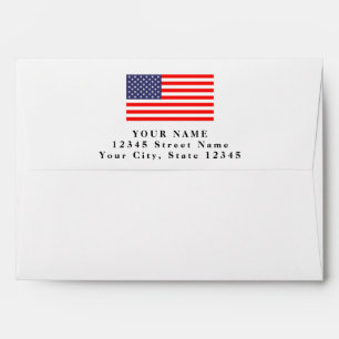 Patriotic American flag custom address envelopes
