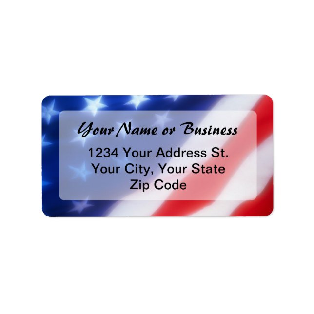 Patriotic American Flag Custom Address Label (Front)