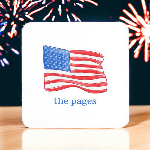 Patriotic American Flag Custom Coaster