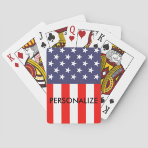 Patriotic American flag custom poker playing cards