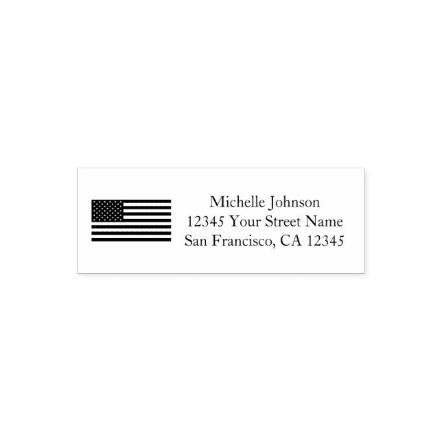 Patriotic American flag custom return address Self-inking Stamp (Design)