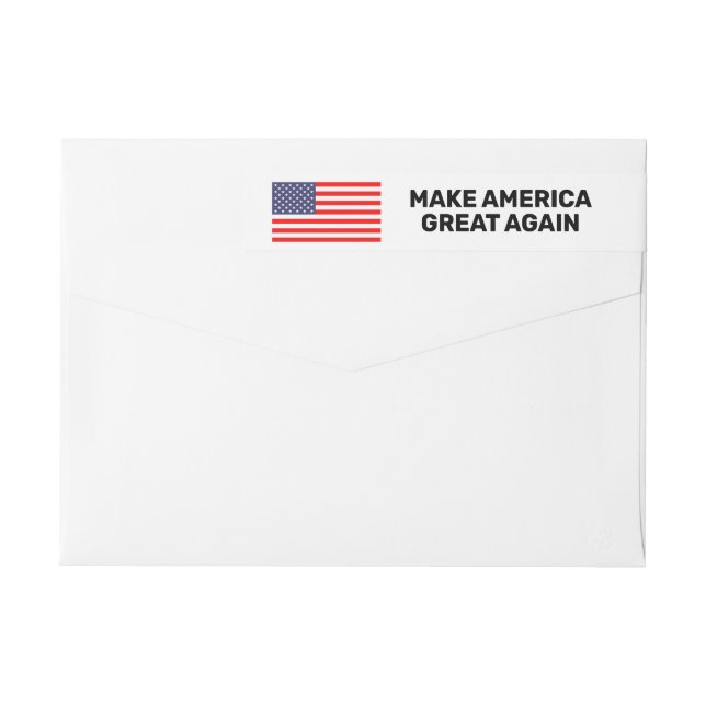 Patriotic American flag custom return address Wrap Around Label (Back)