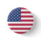Patriotic American Flag Custom Size Pin Button