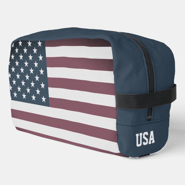 Patriotic American flag custom travel toiletry bag (Left Corner)