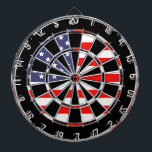 Patriotic American flag dartboard design | Grungy<br><div class="desc">Patriotic American flag dartboard design | Grungy. Distressed look dart board game with flag of America. Vintage USA / United States of America print. Grunge style dartboard wall decor for real men's man cave, bar, pub, dorm room, bedroom, restaurant etc. Personalizable with humourous text. Awesome Birthday gift idea for 4th...</div>