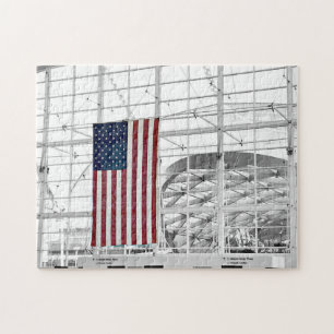 Patriotic American Flag DEN Airport Photo Art Jigsaw Puzzle