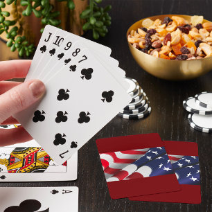 Patriotic American Flag Design Stars and Stripes Playing Cards