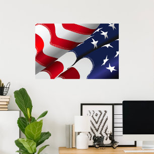 Patriotic American Flag Design Stars and Stripes  Poster